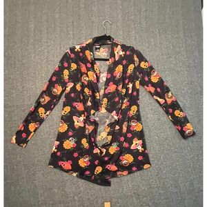 Hot Topic x Disney/Pixar COCO Open Drape Cardigan Size Small Black Bright Floral